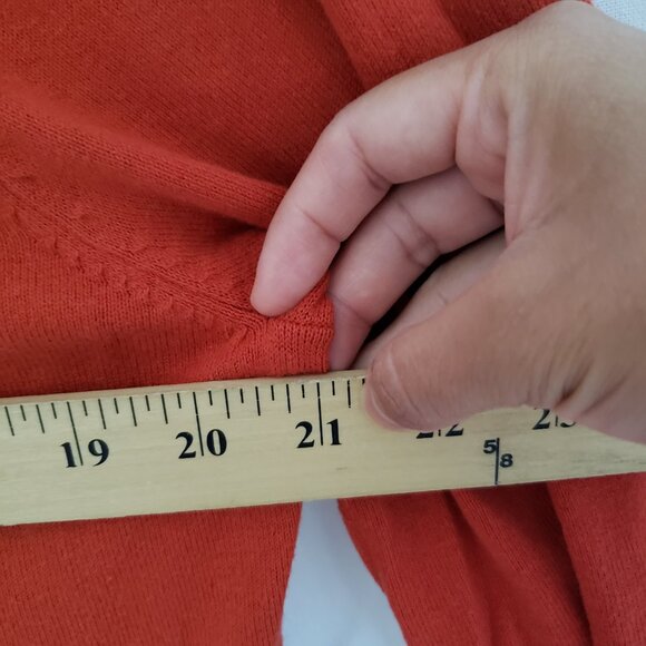 Woman East 5th Red Orange Long Sleeve Blouse Size XL - Picture 3 of 8